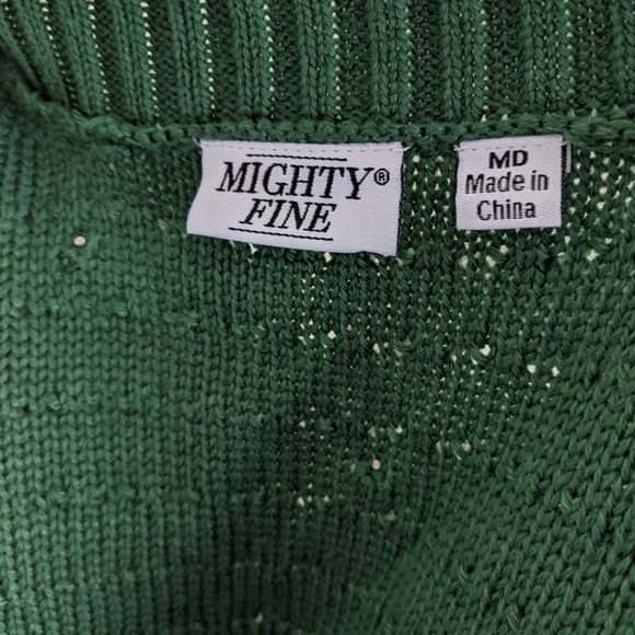 Emerald green textured chunky sweater cardigan - Picture 8 of 8